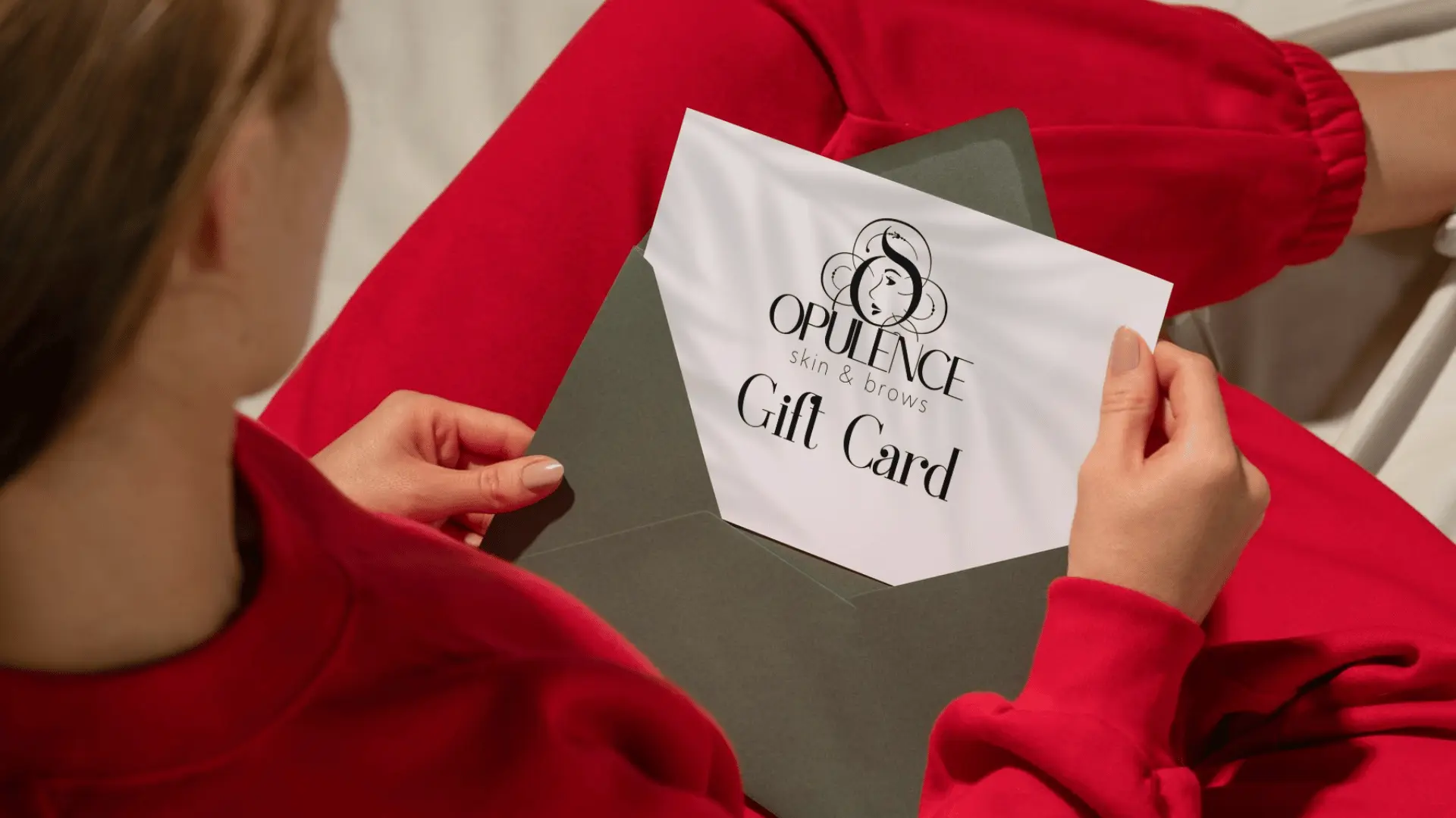 Opulence gift voucher in elegant envelope - the perfect gift for beauty and self-care